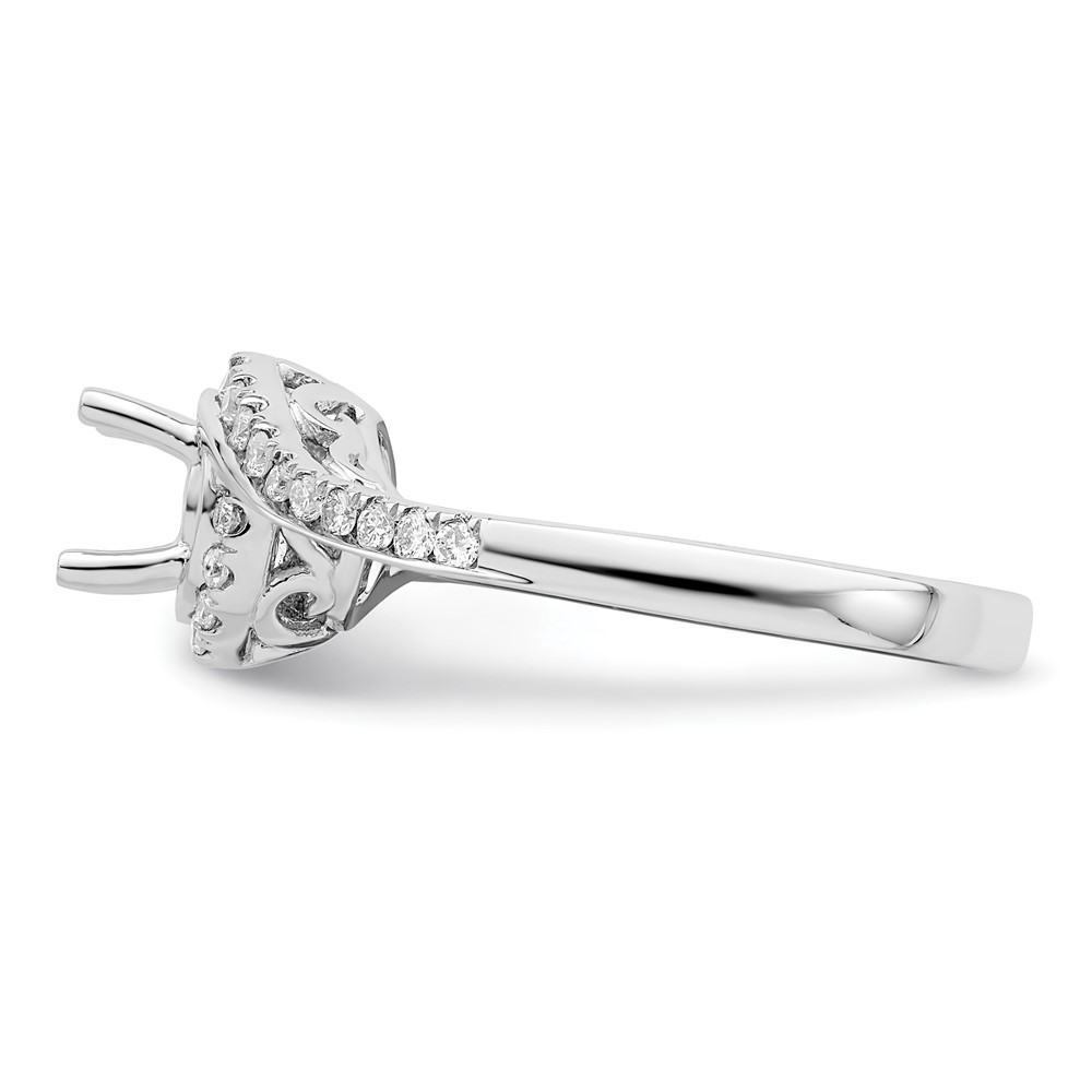 14k White Gold 1/3 carat Lab Grown Diamond VS/SI+ G+ 3/4 carat Round Center Semi Mount Engagement Ring (RM2406E-075-7WLG)