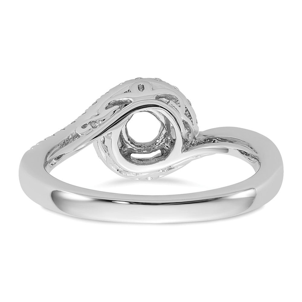 14k White Gold 1/3 carat Lab Grown Diamond VS/SI+ G+ 3/4 carat Round Center Semi Mount Engagement Ring (RM2406E-075-7WLG)