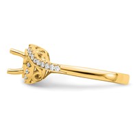 14K Yellow Gold 0.33 Carat Lab Grown Diamond VS SI+ G+ 0.75 Carat Round Center Semi Mount Engagement Ring view 3
