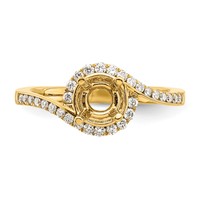 14K Yellow Gold 0.33 Carat Lab Grown Diamond VS SI+ G+ 0.75 Carat Round Center Semi Mount Engagement Ring view 4