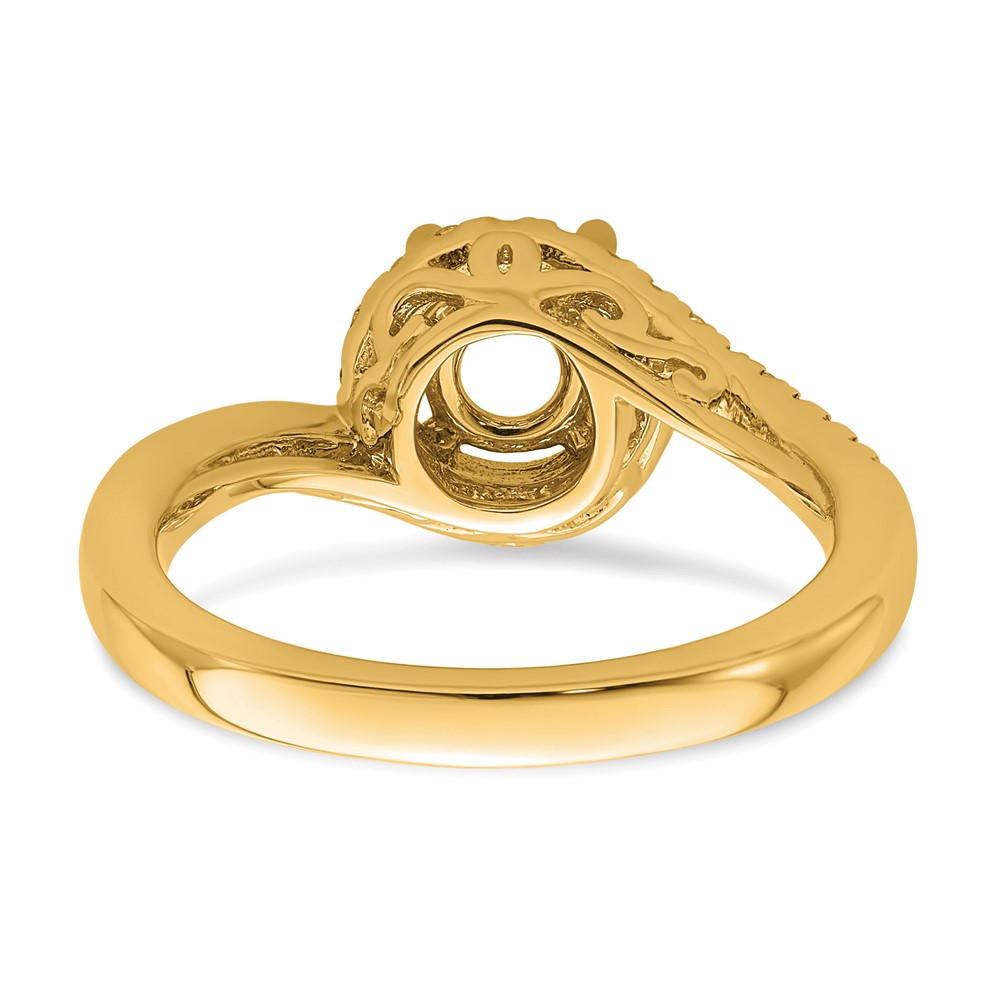 14k 1/3 carat Lab Grown Diamond VS/SI+ G+ 3/4 carat Round Center Semi Mount Engagement Ring (RM2406E-075-7YLG)