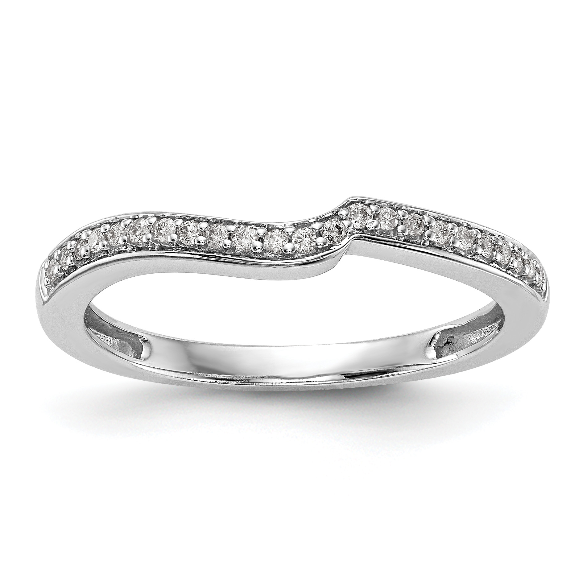 10k White Gold 1/10 carat Lab Grown Diamond VS/SI Complete Wedding Band (RM2414B-010-0WLG)