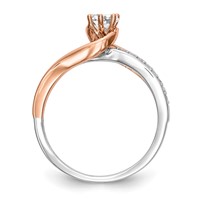 10K Two-Tone Rose and White Gold 0.38 Carat Lab Grown Diamond VS SI Complete By-Pass Engagement Ring view 3