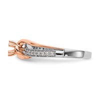 10K Two-Tone Rose and White Gold 0.38 Carat Lab Grown Diamond VS SI Complete By-Pass Engagement Ring view 4