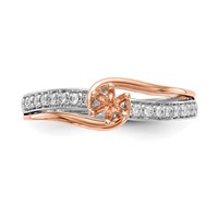 10K Two-Tone Rose and White Gold 0.38 Carat Lab Grown Diamond VS SI Complete By-Pass Engagement Ring view 5