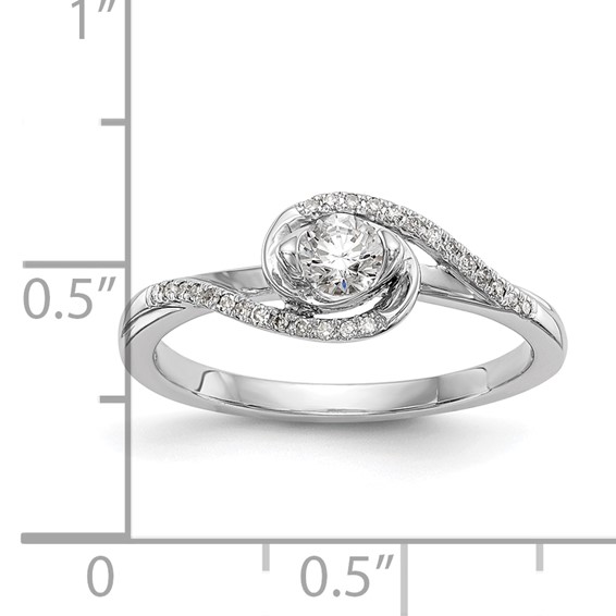 Diamond Round Semi-mount By-Pass Engagement Rings