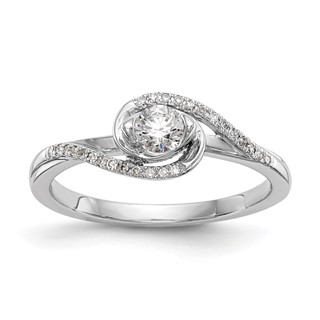 Diamond Round Semi-mount By-Pass Engagement Rings