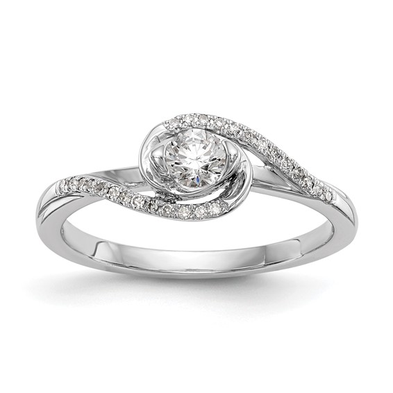 Diamond Round Semi-mount By-Pass Engagement Rings
