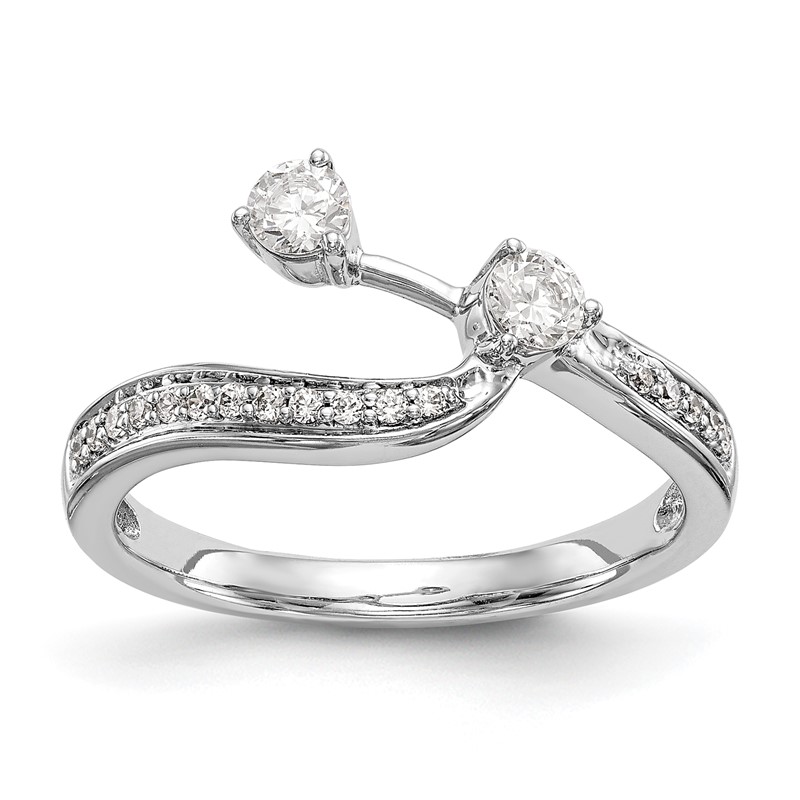 14k White Gold 1/3 carat Lab Grown Diamond VS/SI Complete Contoured Wedding Band