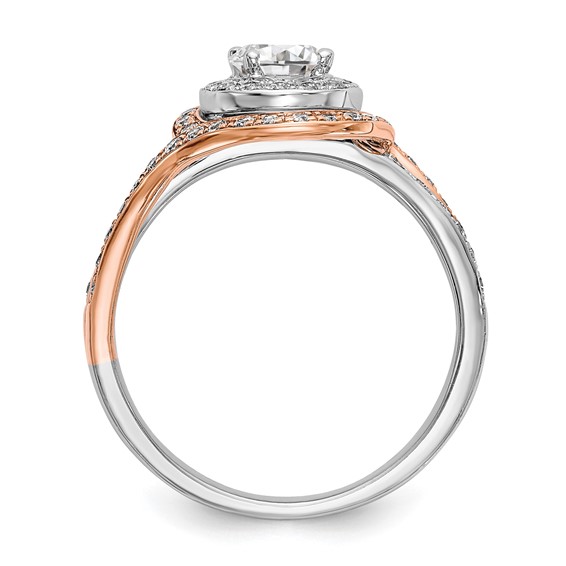 Diamond Round Semi-mount By-Pass Engagement Rings