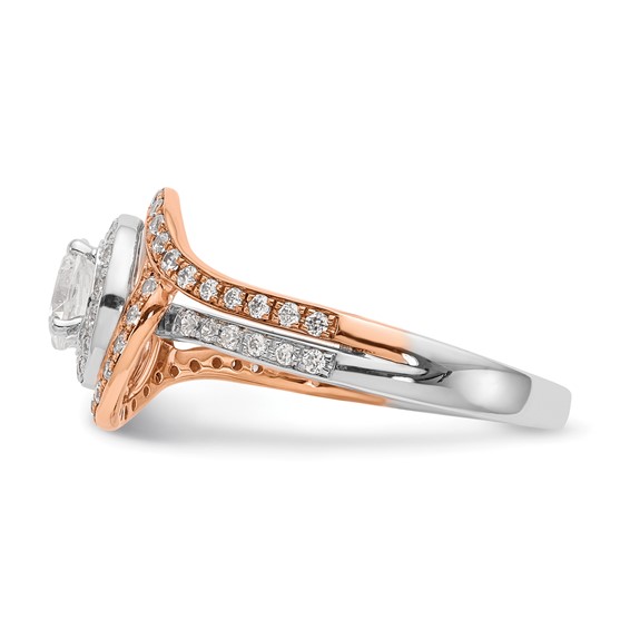 Diamond Round Semi-mount By-Pass Engagement Rings