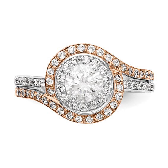 Diamond Round Semi-mount By-Pass Engagement Rings