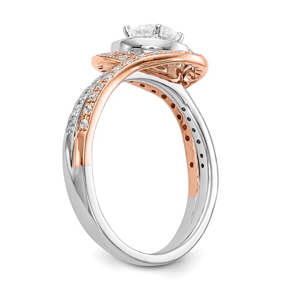 Diamond Round Semi-mount By-Pass Engagement Rings