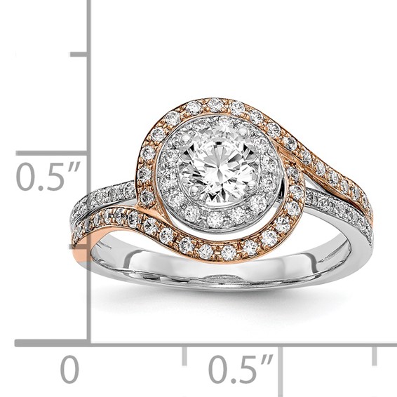 Diamond Round Semi-mount By-Pass Engagement Rings
