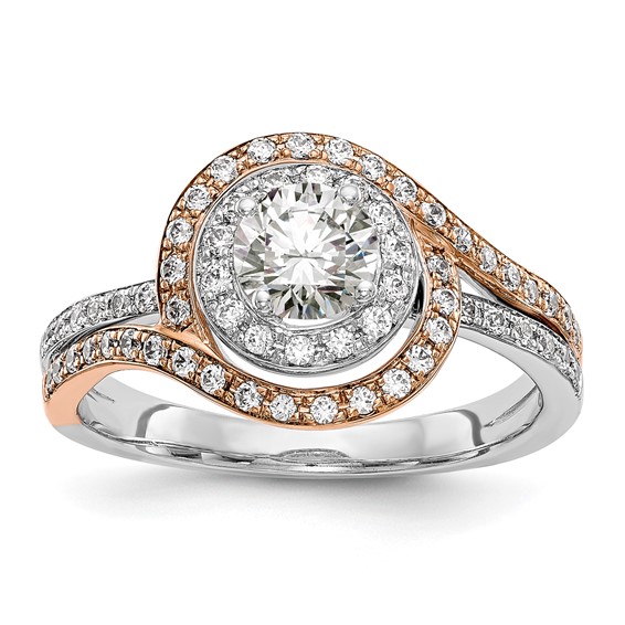 Diamond Round Semi-mount By-Pass Engagement Rings