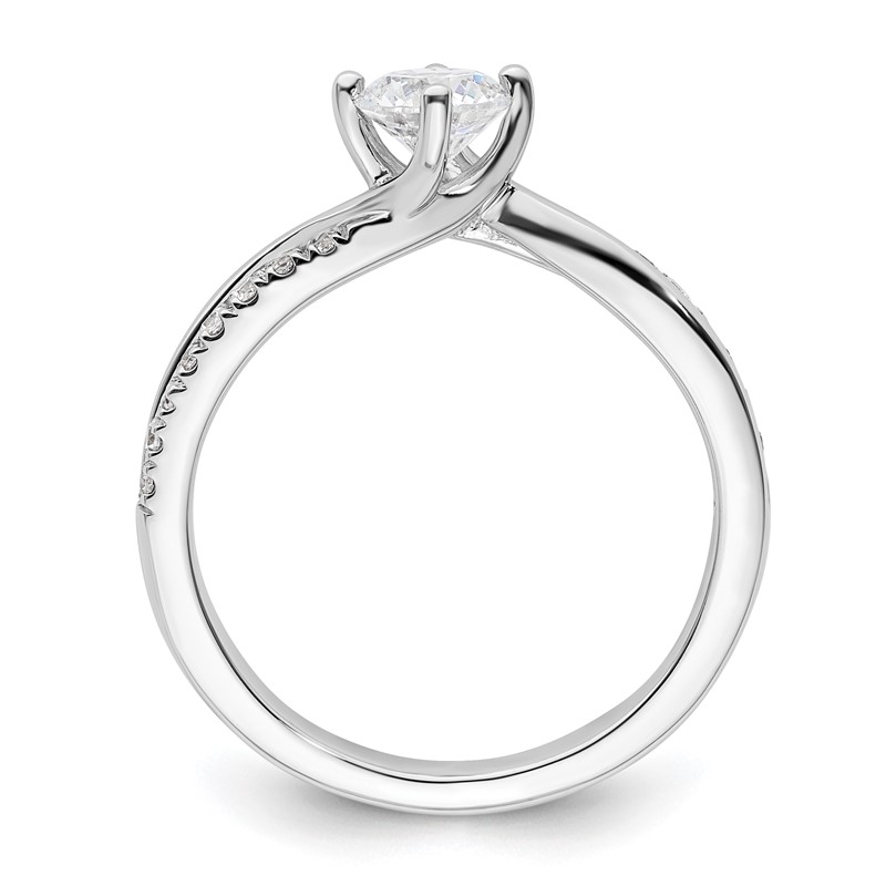 14k White Gold 1/2 carat Lab Grown Diamond VS/SI+ G+ Round Complete Engagement Ring