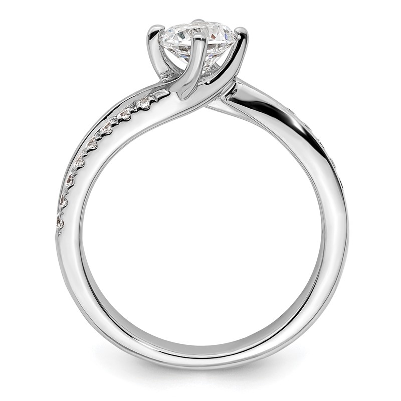 14k White Gold 3/7 carat Lab Grown Diamond VS/SI+ G+ Round Semi Mount Engagement Ring