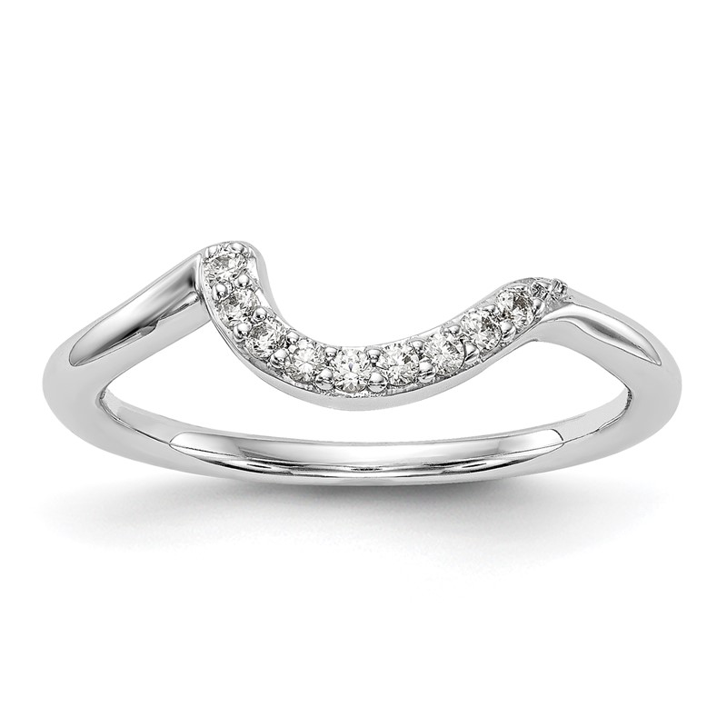 14k White Gold 1/10 carat Lab Grown Diamond VS/SI+ G+ Complete Wedding Band