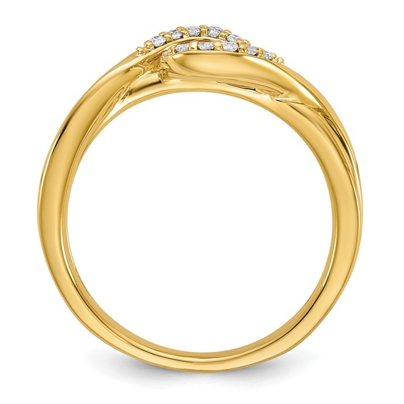 14k Peg Set Diamond Semi-mount By-Pass Engagement Ring