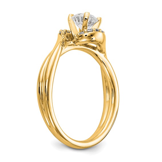 14k Peg Set Diamond Semi-mount By-Pass Engagement Ring