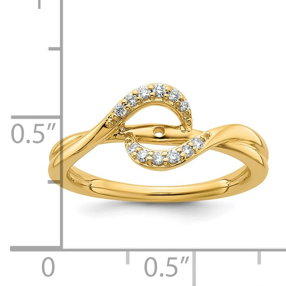 14k Peg Set Diamond Semi-mount By-Pass Engagement Ring