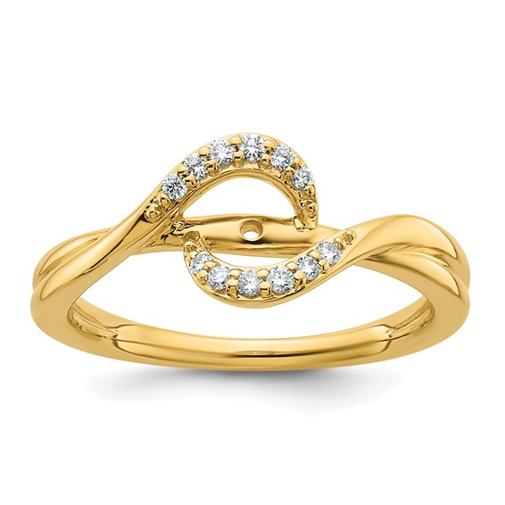 14k Peg Set Diamond Semi-mount By-Pass Engagement Ring