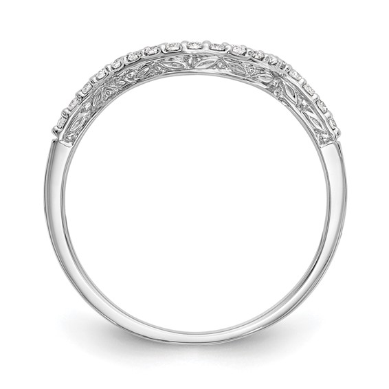 14K White Gold Diamond Wedding Band