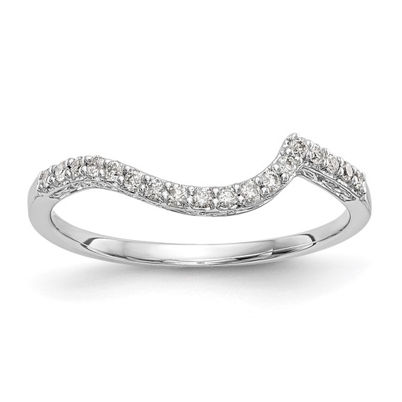 14K White Gold Diamond Wedding Band