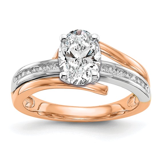 Peg Set Diamond Semi-mount By-Pass Engagement Rings