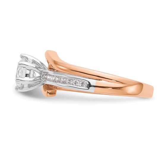 Peg Set Diamond Semi-mount By-Pass Engagement Rings
