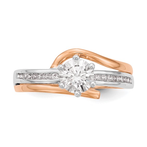 Peg Set Diamond Semi-mount By-Pass Engagement Rings