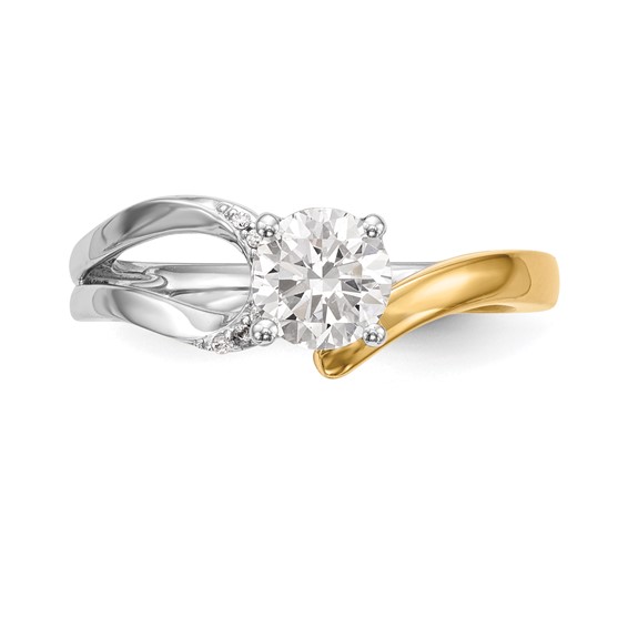 Peg Set Diamond Semi-mount By-Pass Engagement Rings