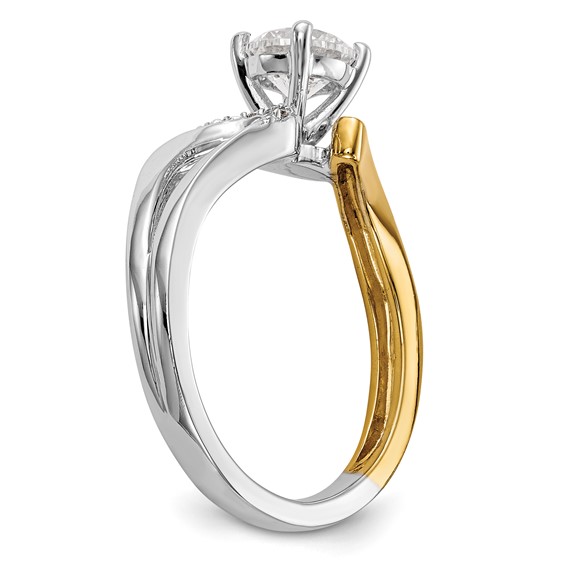 Peg Set Diamond Semi-mount By-Pass Engagement Rings