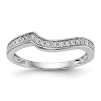 14K White Gold 0.20 Carat Lab Grown Diamond VS SI Complete Wedding Band view 1