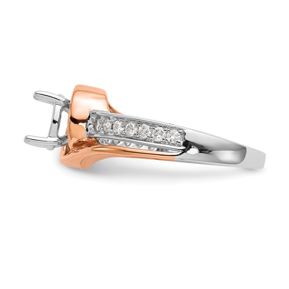 Peg Set Diamond Semi-mount By-Pass Engagement Rings