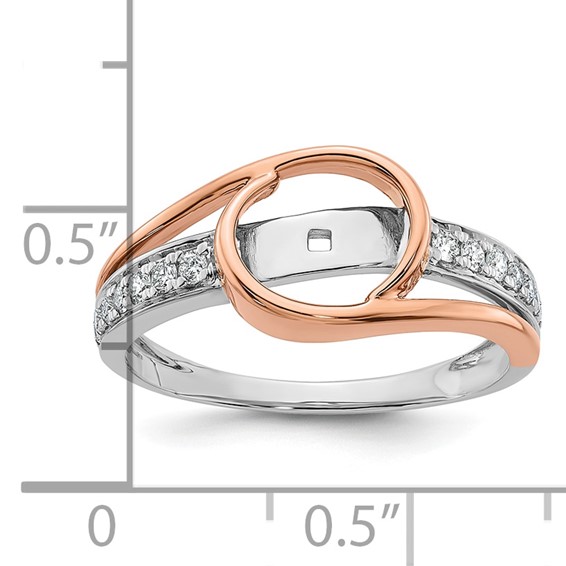 Peg Set Diamond Semi-mount By-Pass Engagement Rings