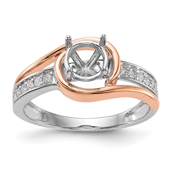 Peg Set Diamond Semi-mount By-Pass Engagement Rings