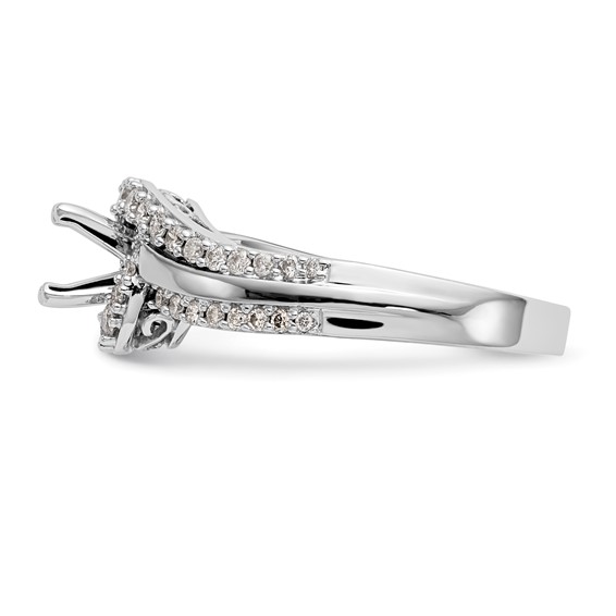 Peg Set Diamond Semi-mount By-Pass Engagement Rings