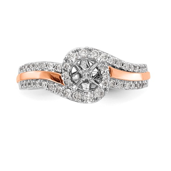 Peg Set Diamond Semi-mount By-Pass Engagement Rings