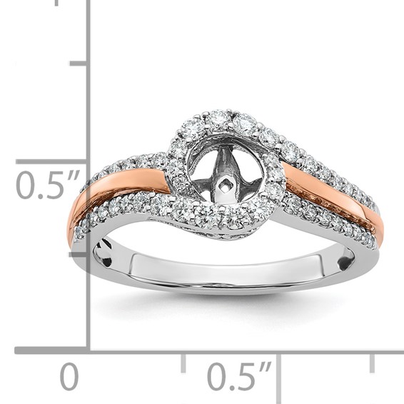 Peg Set Diamond Semi-mount By-Pass Engagement Rings