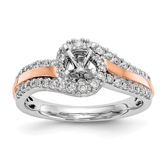 Peg Set Diamond Semi-mount By-Pass Engagement Rings