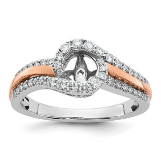 Peg Set Diamond Semi-mount By-Pass Engagement Rings