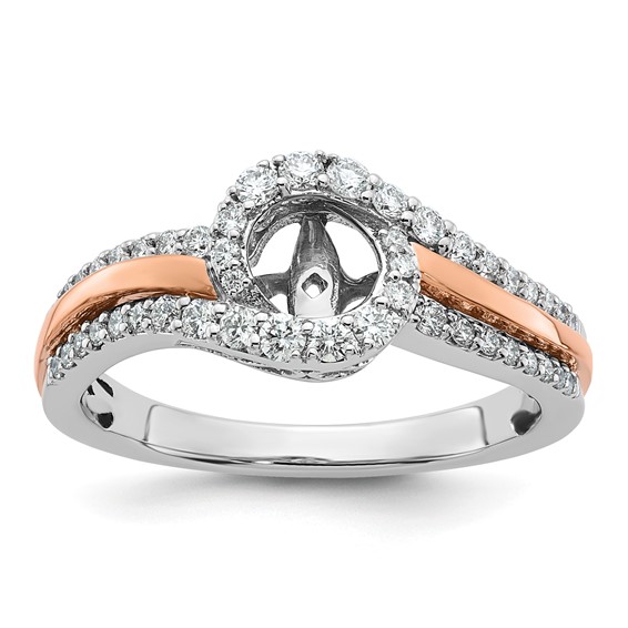 Peg Set Diamond Semi-mount By-Pass Engagement Rings