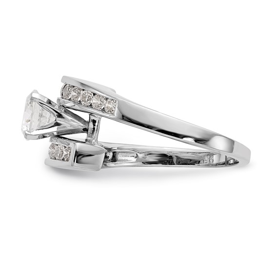 Peg Set Diamond Semi-mount By-Pass Engagement Rings