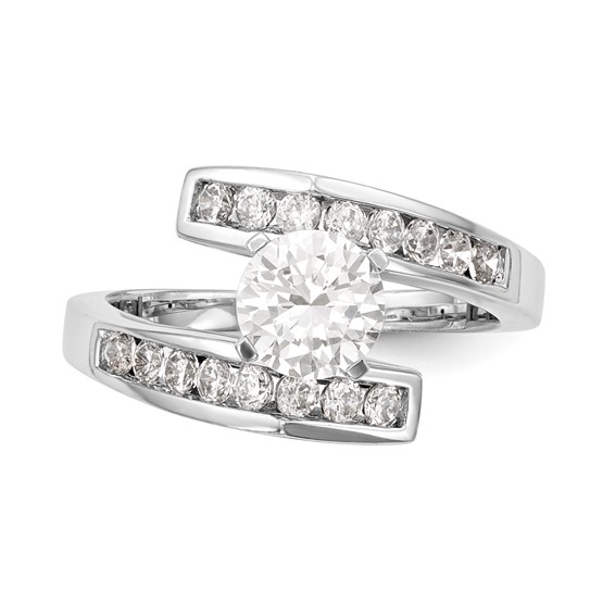 Peg Set Diamond Semi-mount By-Pass Engagement Rings