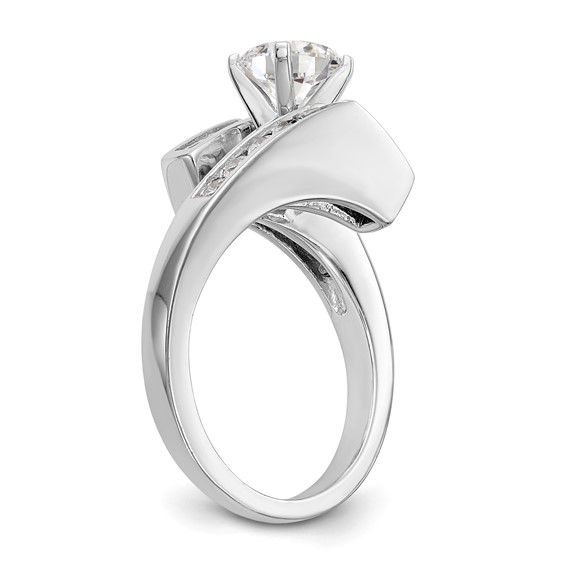 Peg Set Diamond Semi-mount By-Pass Engagement Rings