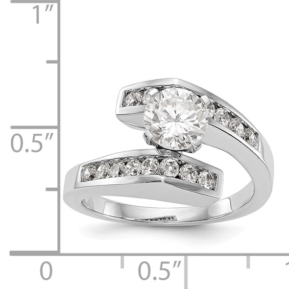 Peg Set Diamond Semi-mount By-Pass Engagement Rings