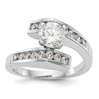 Peg Set Diamond Semi-mount By-Pass Engagement Rings