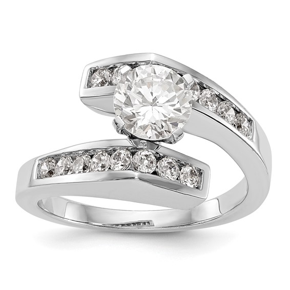 Peg Set Diamond Semi-mount By-Pass Engagement Rings