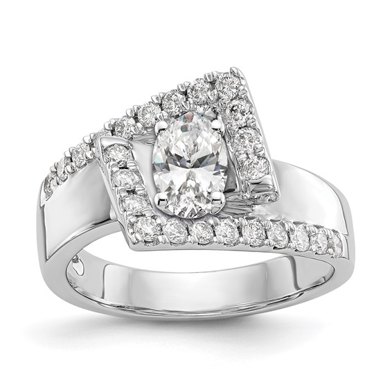 Peg Set Diamond Semi-mount By-Pass Engagement Rings